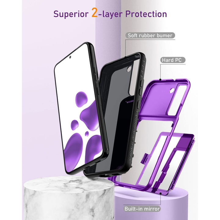 WeLoveCase Galaxy S22 Wallet & Mirror Cover - Purple - DOKUTRONIX