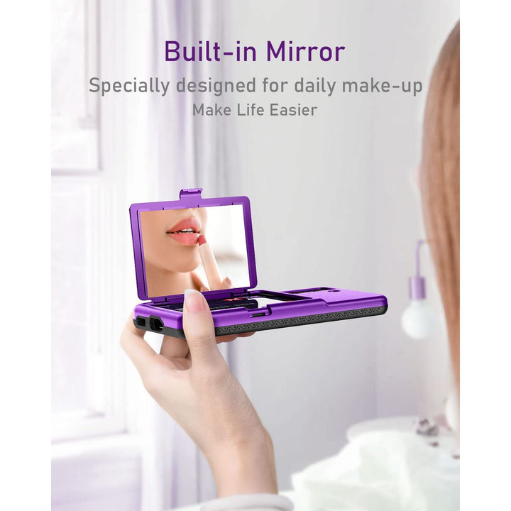 WeLoveCase Galaxy S22 Wallet & Mirror Cover - Purple - DOKUTRONIX