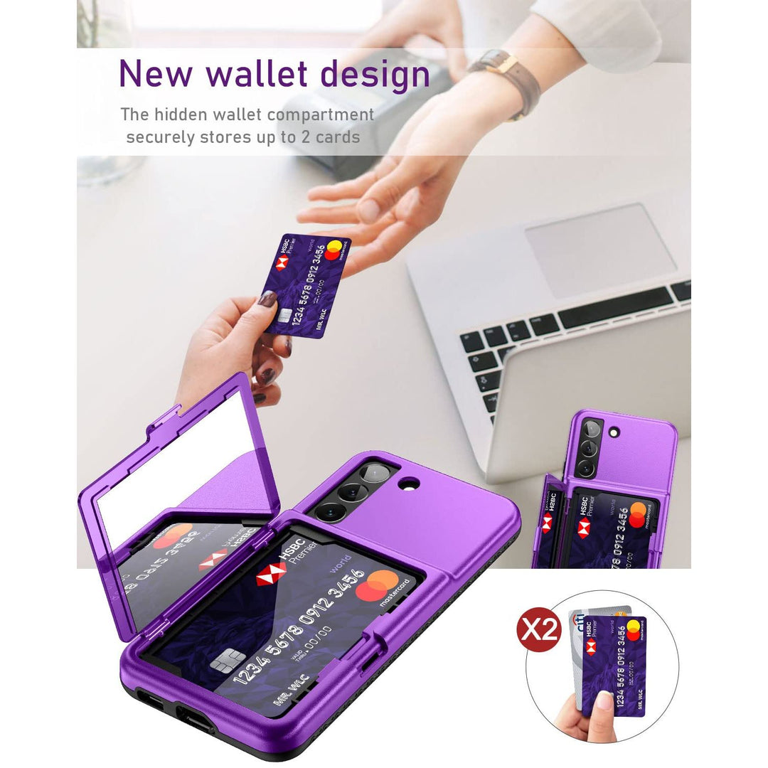 WeLoveCase Galaxy S22 Wallet & Mirror Cover - Purple - DOKUTRONIX