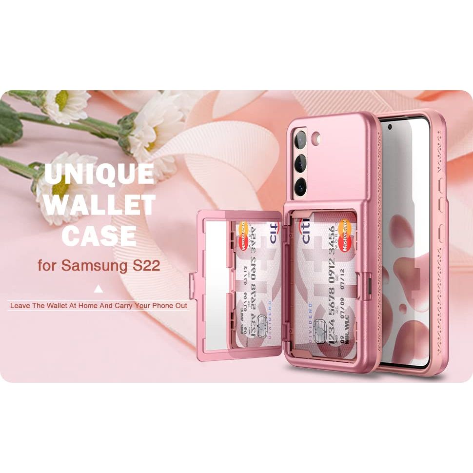 WeLoveCase Galaxy S22 Wallet & Mirror Cover - Purple - DOKUTRONIX