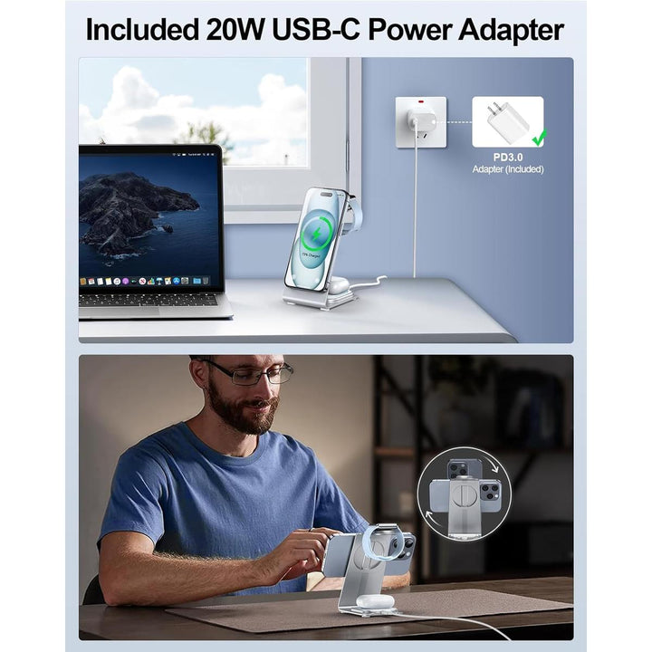 MagCharge Pro: 3-in-1 Aluminum Station for Apple - DOKUTRONIX