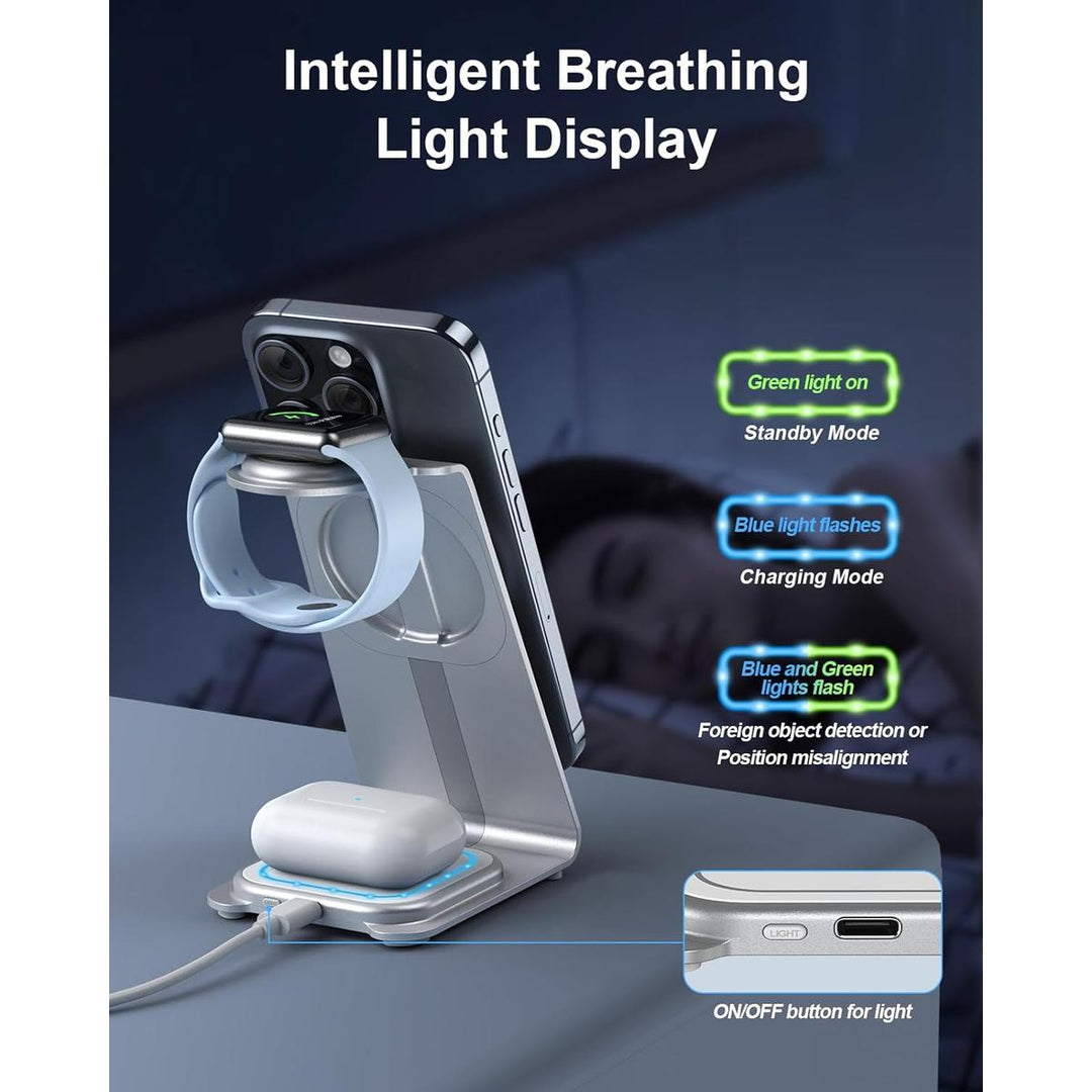 MagCharge Pro: 3-in-1 Aluminum Station for Apple - DOKUTRONIX