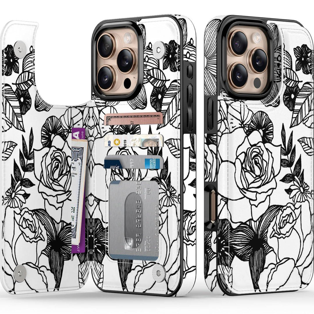 Wildflower Wallet Case for iPhone 16 Pro - DOKUTRONIX