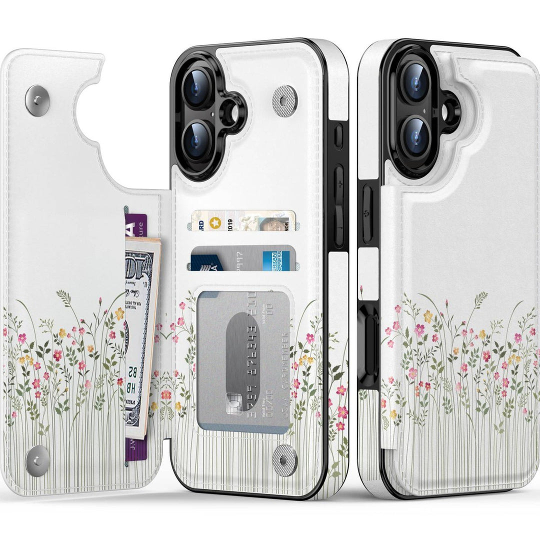 Wildflower Wallet Case for iPhone 16 Pro - DOKUTRONIX