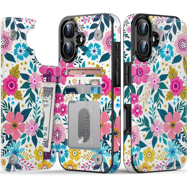 Wildflower Wallet Case for iPhone 16 Pro - DOKUTRONIX
