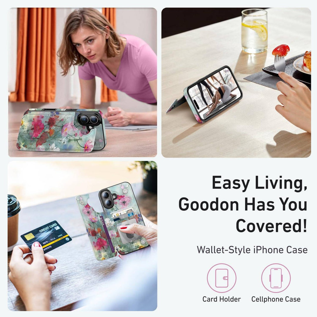 Wildflower Wallet Case for iPhone 16 Pro - DOKUTRONIX