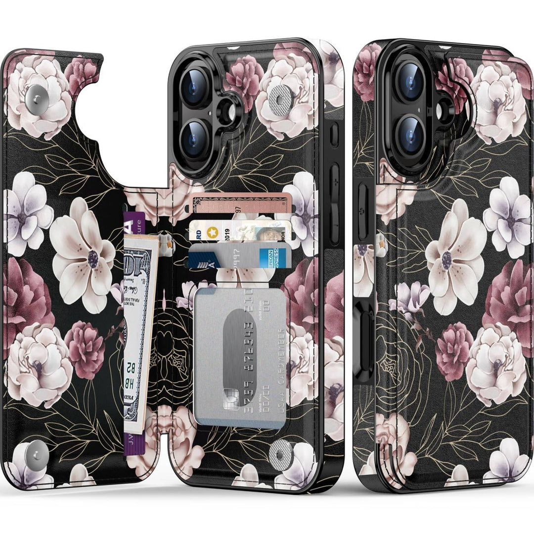 Wildflower Wallet Case for iPhone 16 Pro - DOKUTRONIX