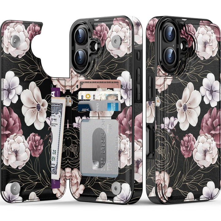 Wildflower Wallet Case for iPhone 16 Pro - DOKUTRONIX