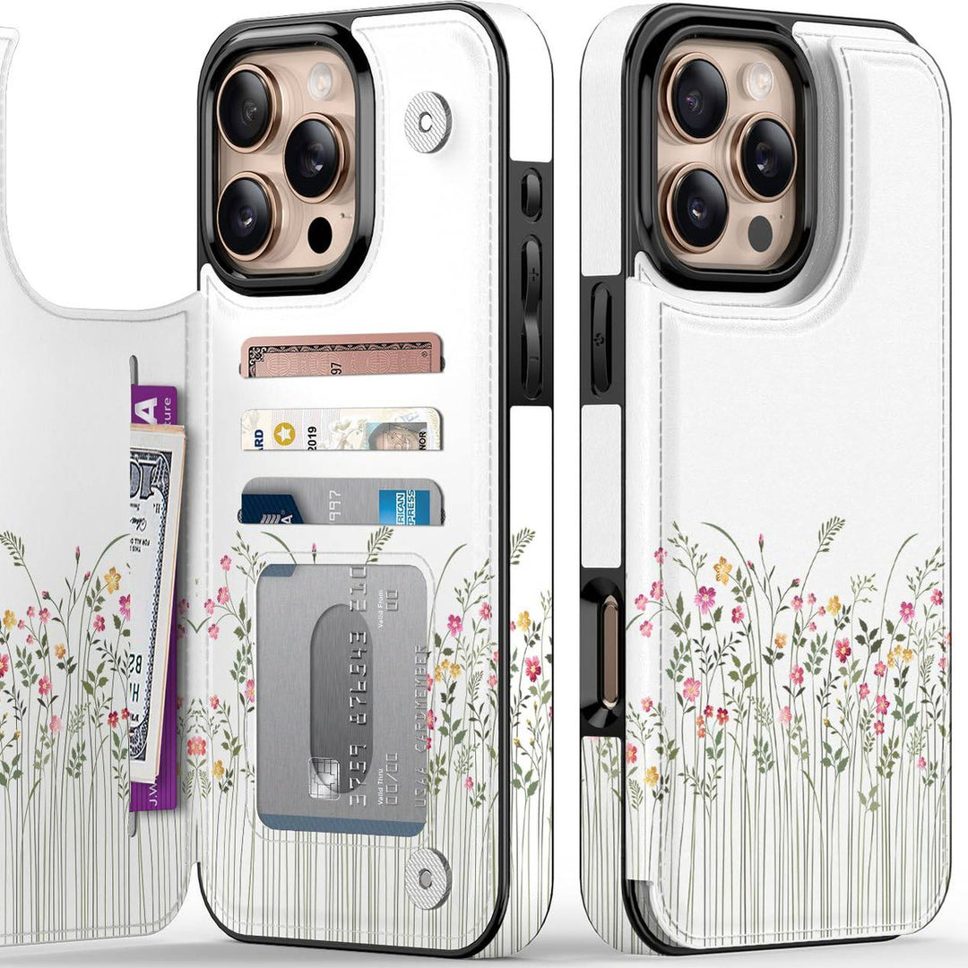 Wildflower Wallet Case for iPhone 16 Pro - DOKUTRONIX
