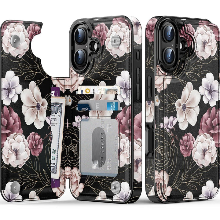 Wildflower Wallet Case for iPhone 16 Pro - DOKUTRONIX