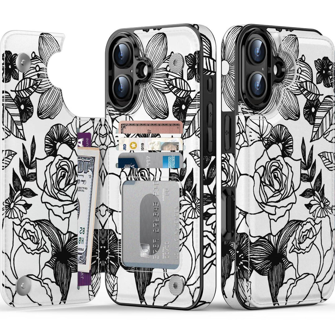 Wildflower Wallet Case for iPhone 16 Pro - DOKUTRONIX
