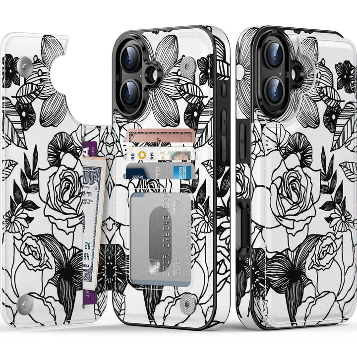 Wildflower Wallet Case for iPhone 16 Pro - DOKUTRONIX