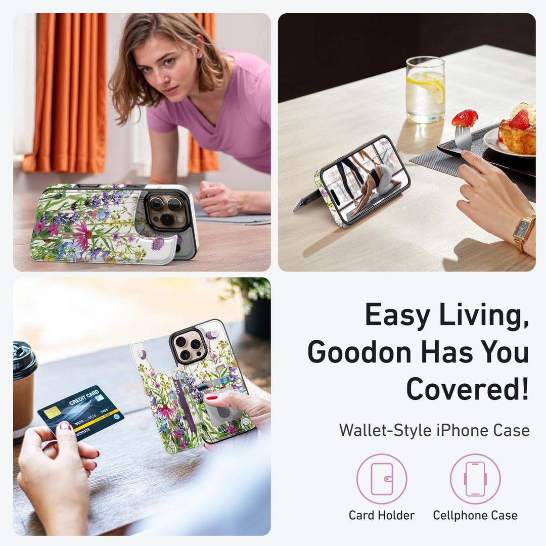 Wildflower Wallet Case for iPhone 16 Pro - DOKUTRONIX