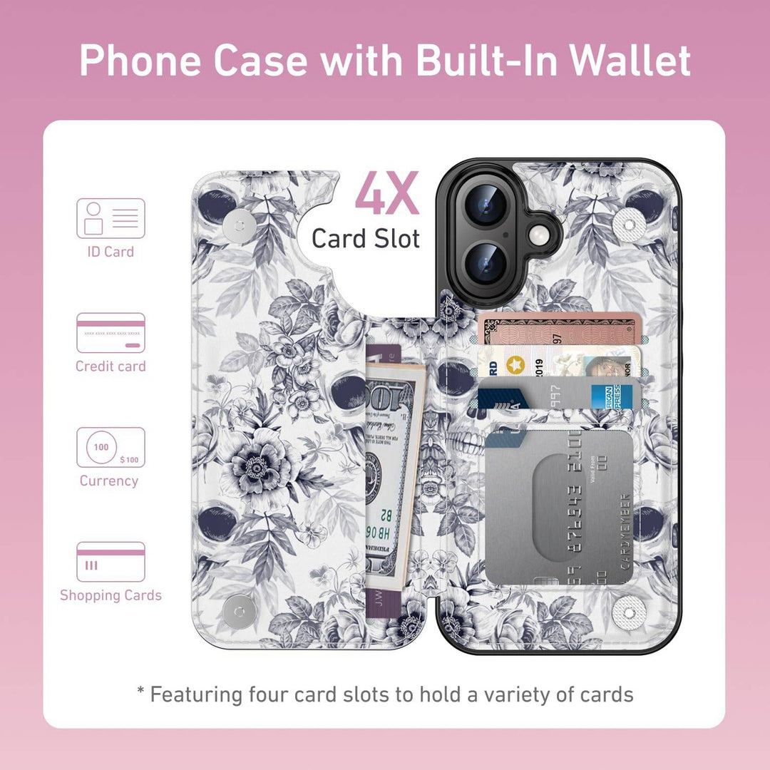 Wildflower Wallet Case for iPhone 16 Pro - DOKUTRONIX