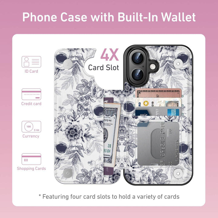 Wildflower Wallet Case for iPhone 16 Pro - DOKUTRONIX