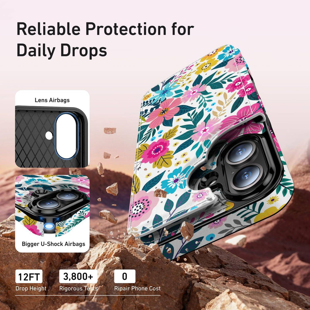 Wildflower Wallet Case for iPhone 16 Pro - DOKUTRONIX