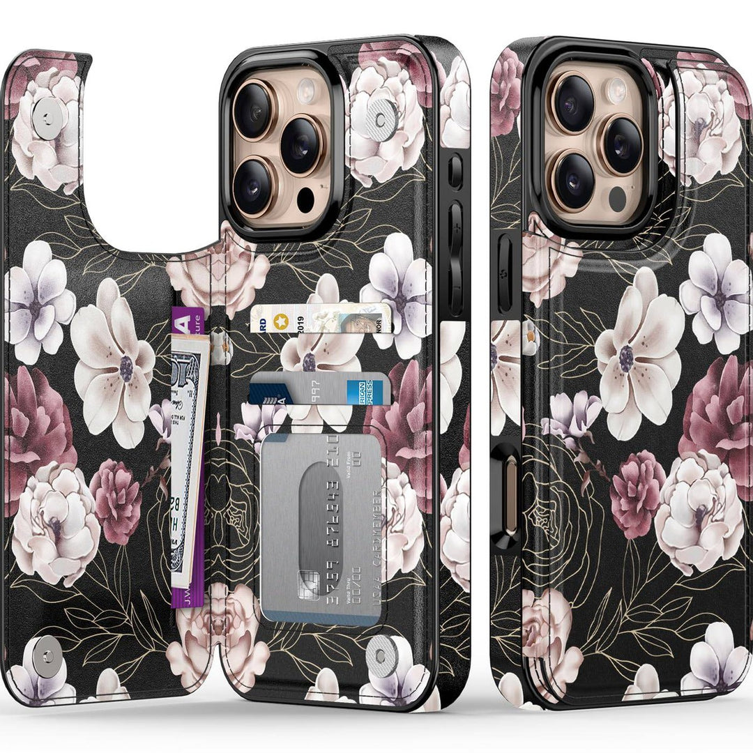 Wildflower Wallet Case for iPhone 16 Pro - DOKUTRONIX
