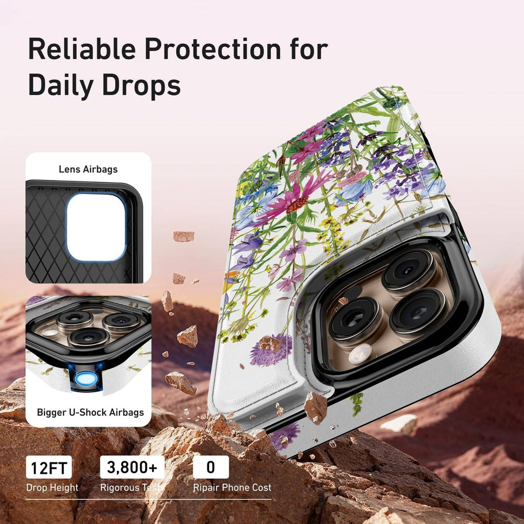Wildflower Wallet Case for iPhone 16 Pro - DOKUTRONIX