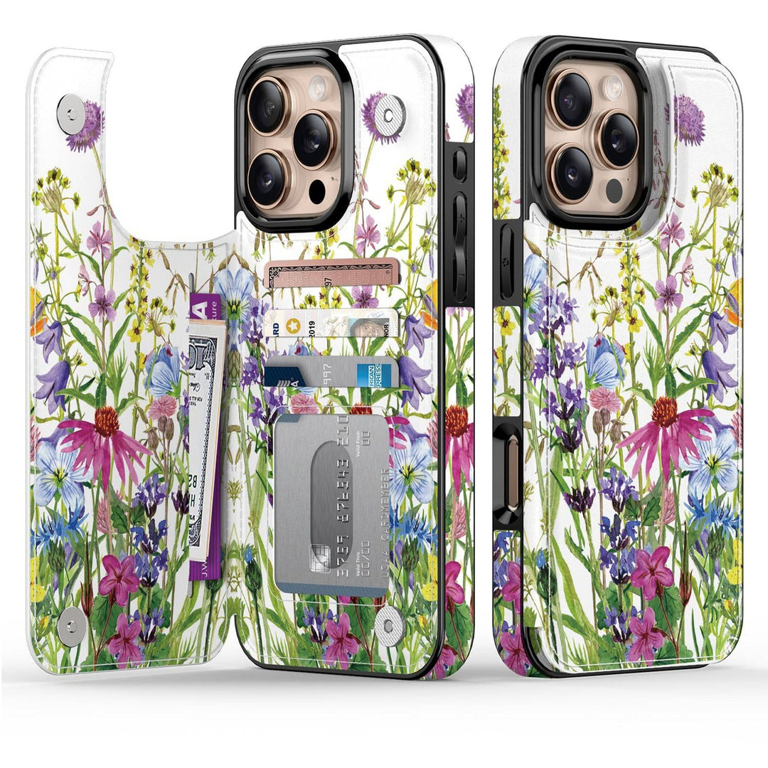 Wildflower Wallet Case for iPhone 16 Pro - DOKUTRONIX