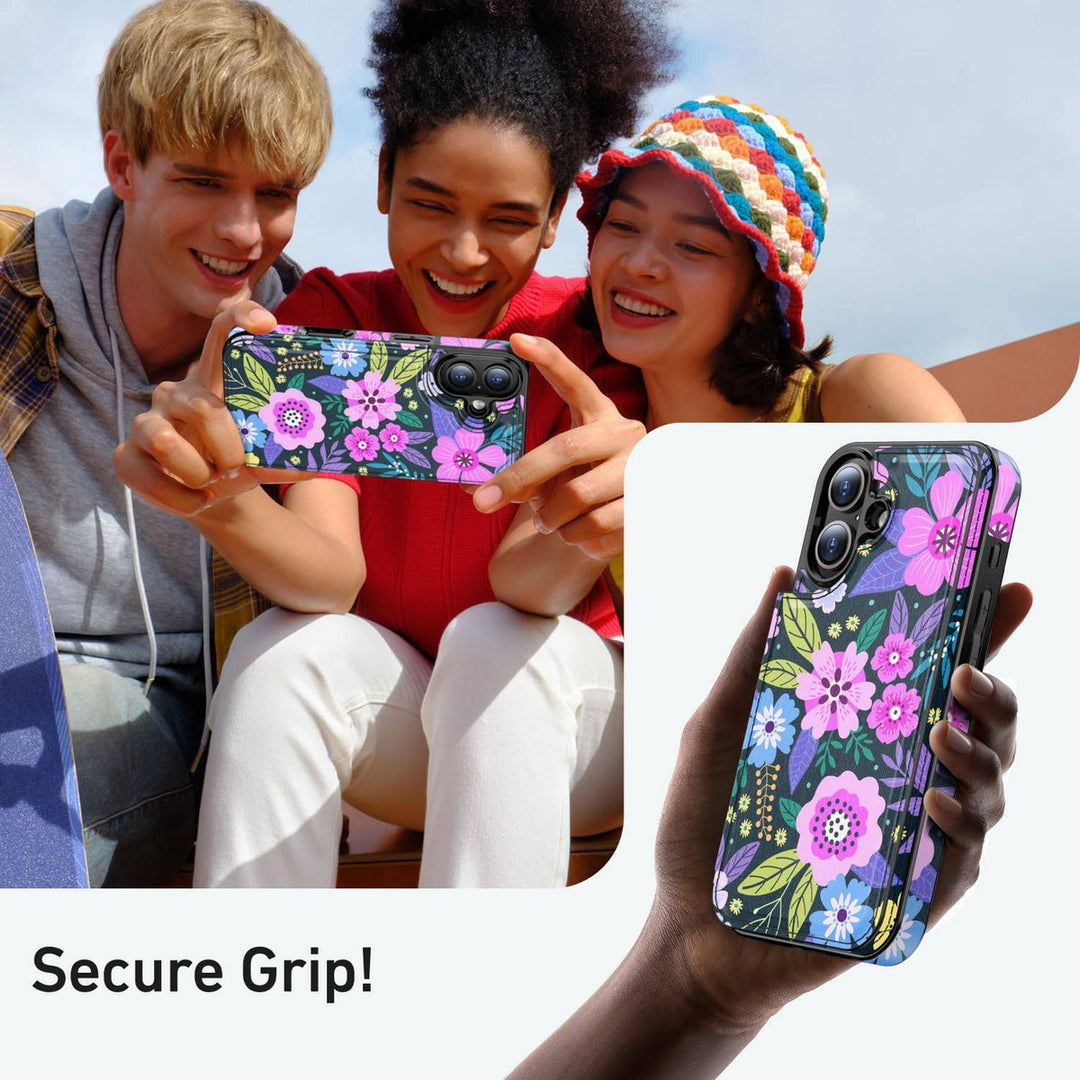 Wildflower Wallet Case for iPhone 16 Pro - DOKUTRONIX