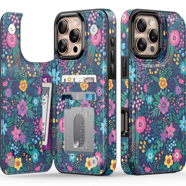 Wildflower Wallet Case for iPhone 16 Pro - DOKUTRONIX