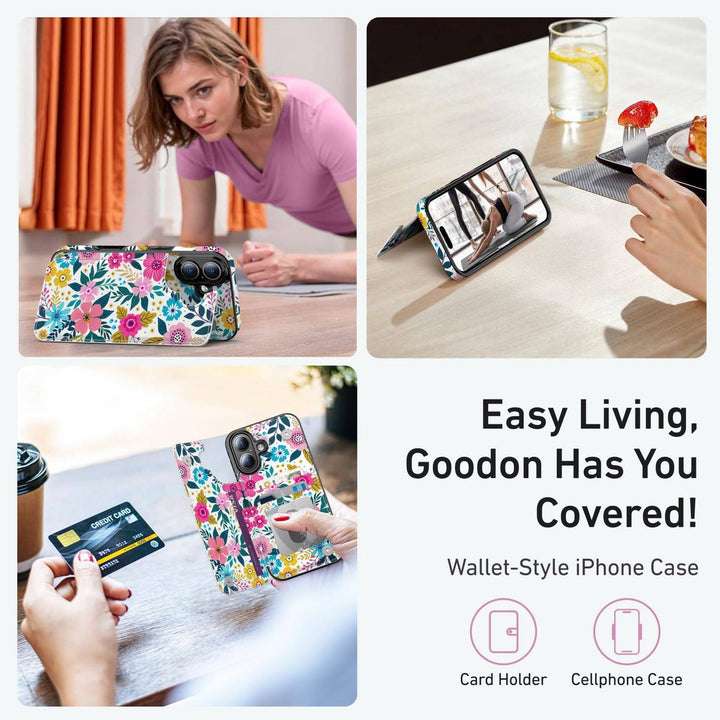 Wildflower Wallet Case for iPhone 16 Pro - DOKUTRONIX