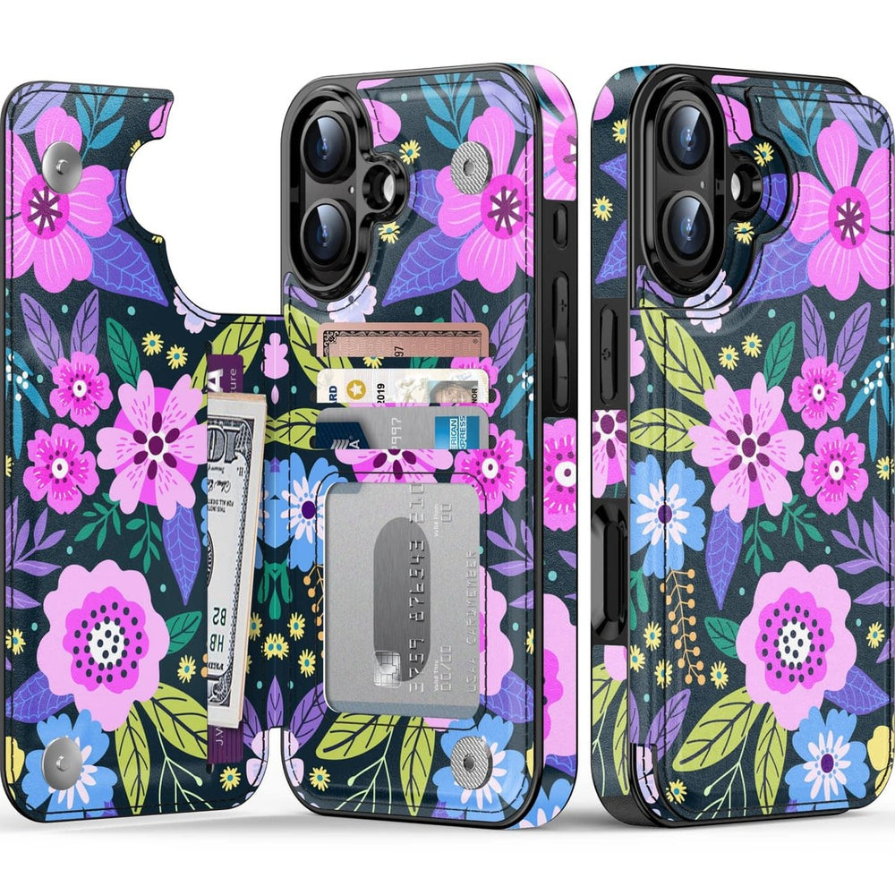 Wildflower Wallet Case for iPhone 16 Pro - DOKUTRONIX