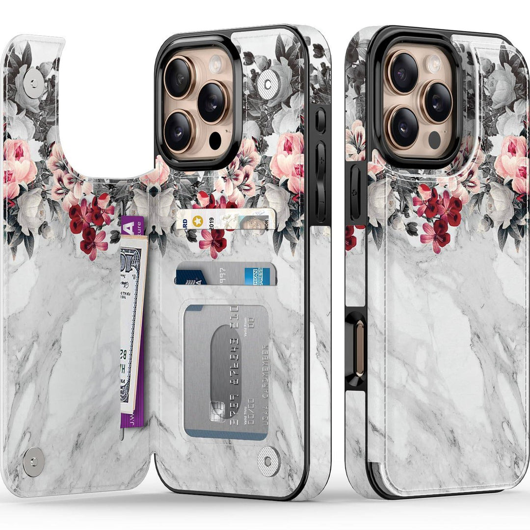 Wildflower Wallet Case for iPhone 16 Pro - DOKUTRONIX
