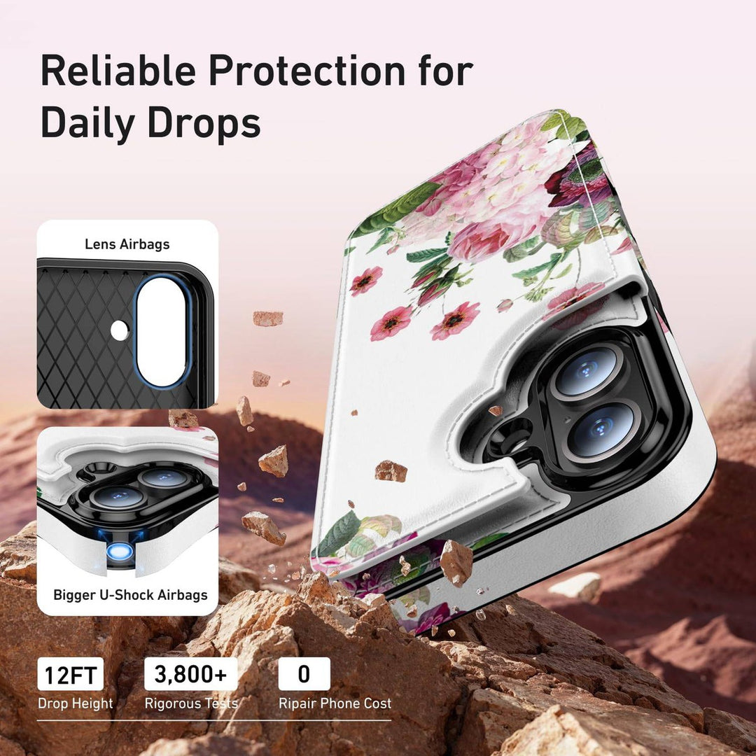 Wildflower Wallet Case for iPhone 16 Pro - DOKUTRONIX