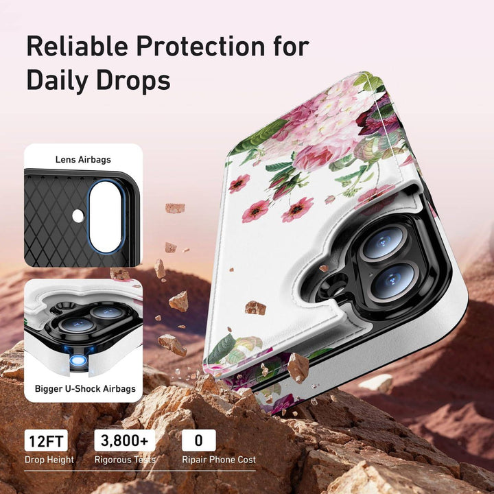 Wildflower Wallet Case for iPhone 16 Pro - DOKUTRONIX