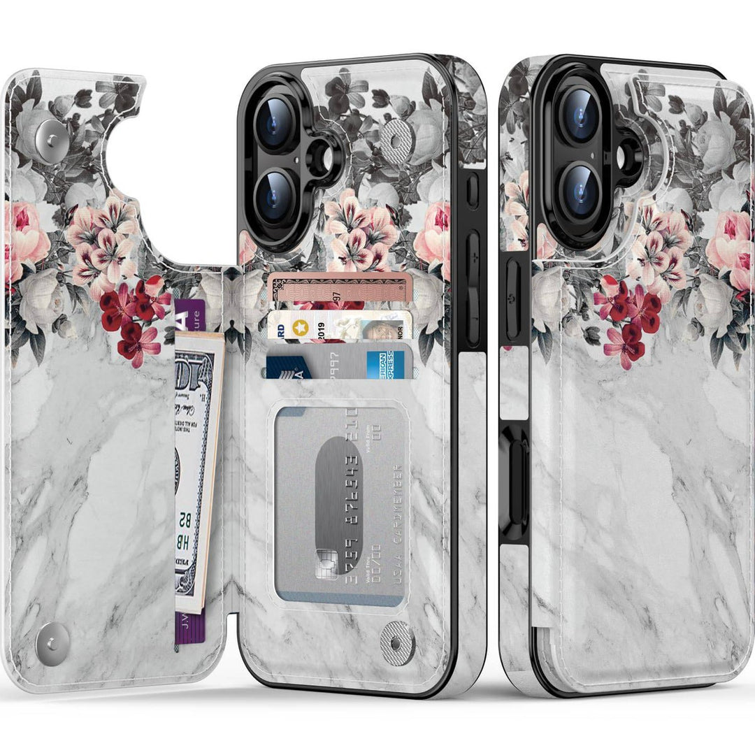 Wildflower Wallet Case for iPhone 16 Pro - DOKUTRONIX