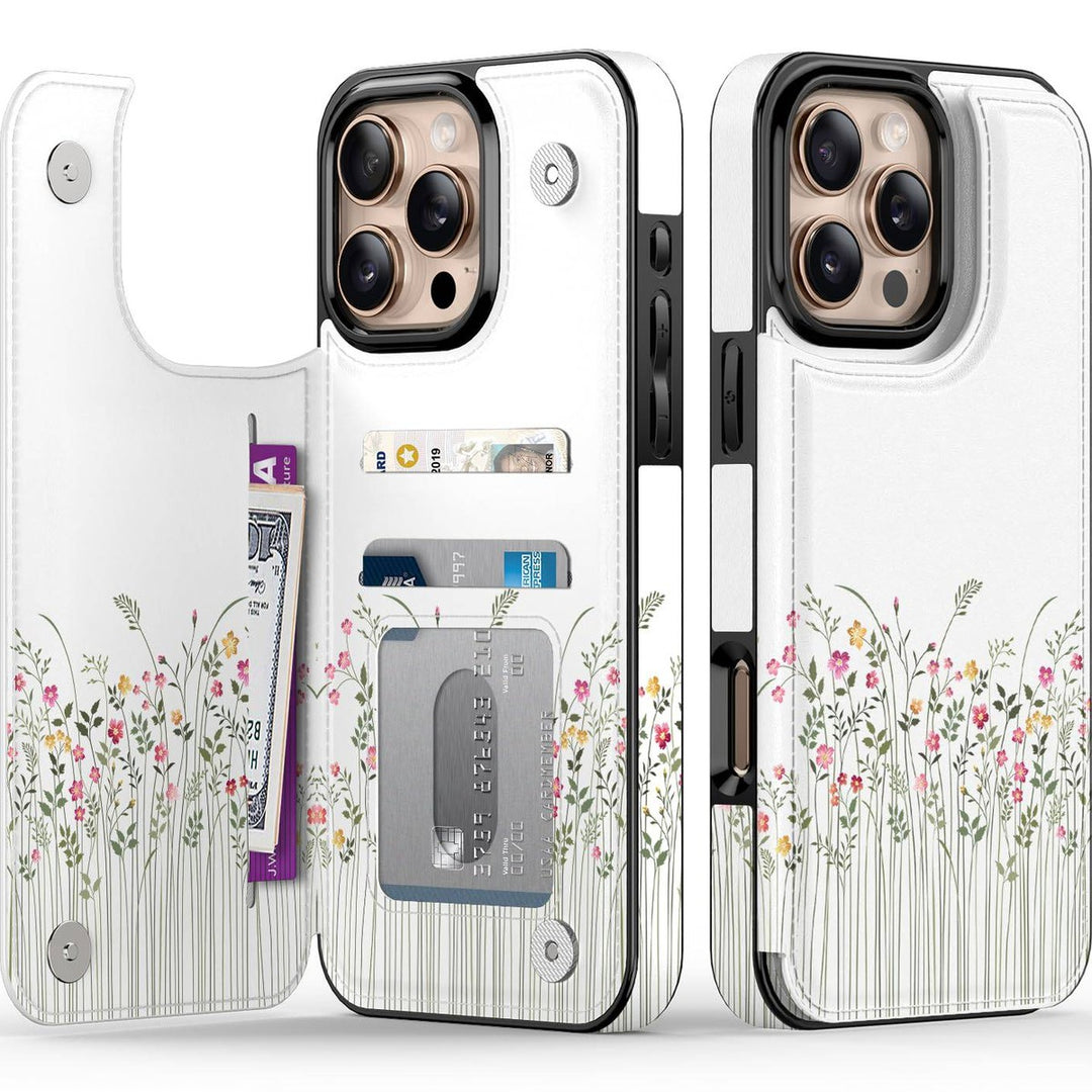 Wildflower Wallet Case for iPhone 16 Pro - DOKUTRONIX
