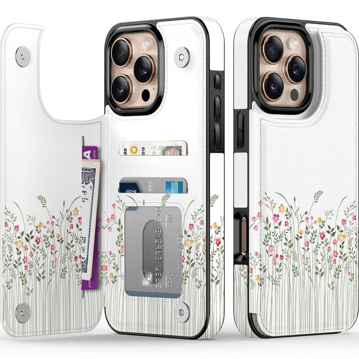 Wildflower Wallet Case for iPhone 16 Pro - DOKUTRONIX
