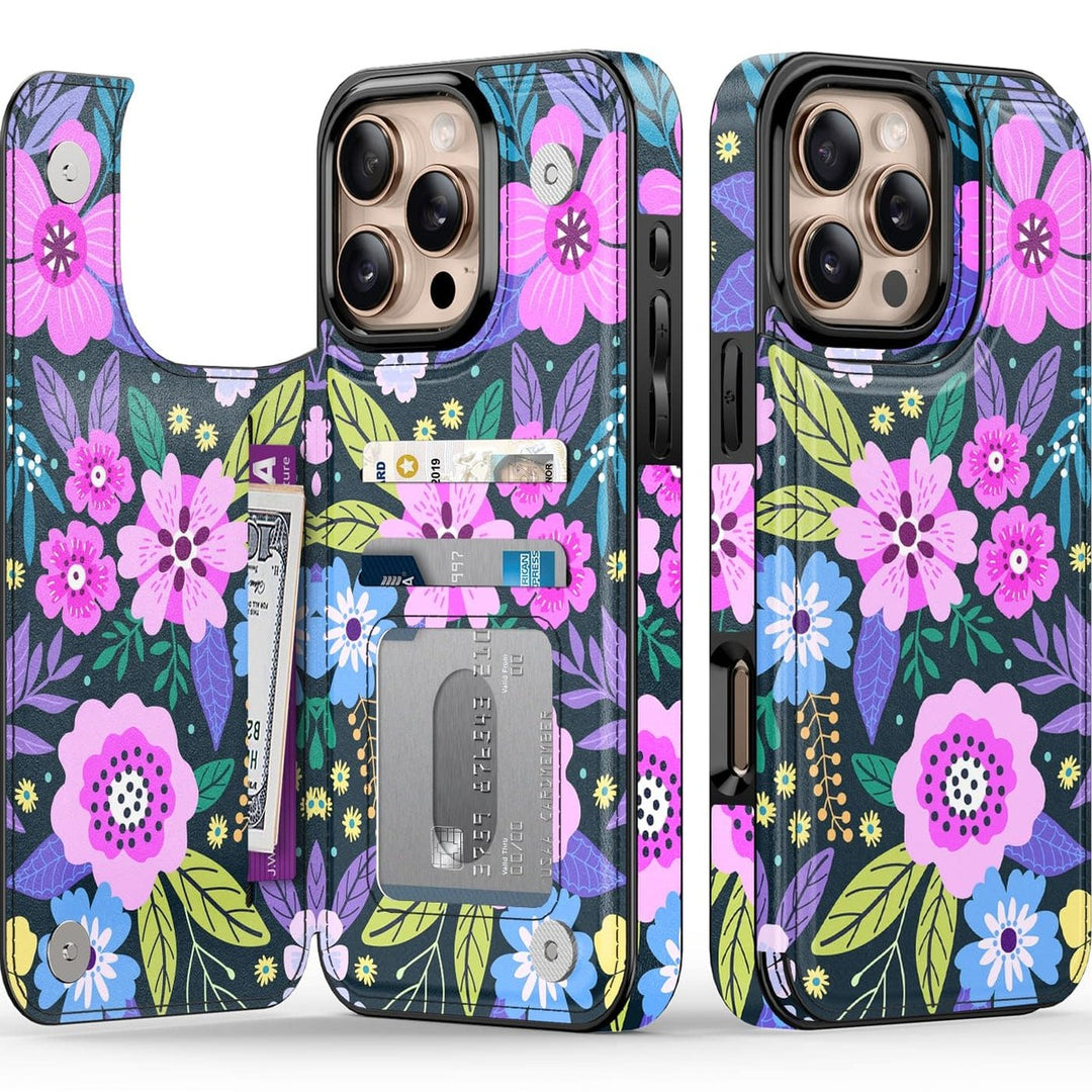 Wildflower Wallet Case for iPhone 16 Pro - DOKUTRONIX