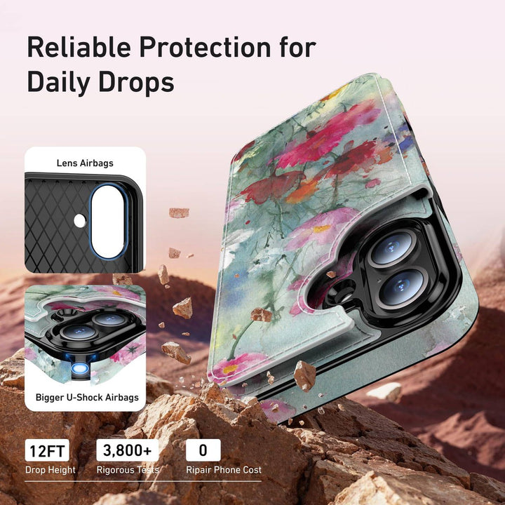 Wildflower Wallet Case for iPhone 16 Pro - DOKUTRONIX