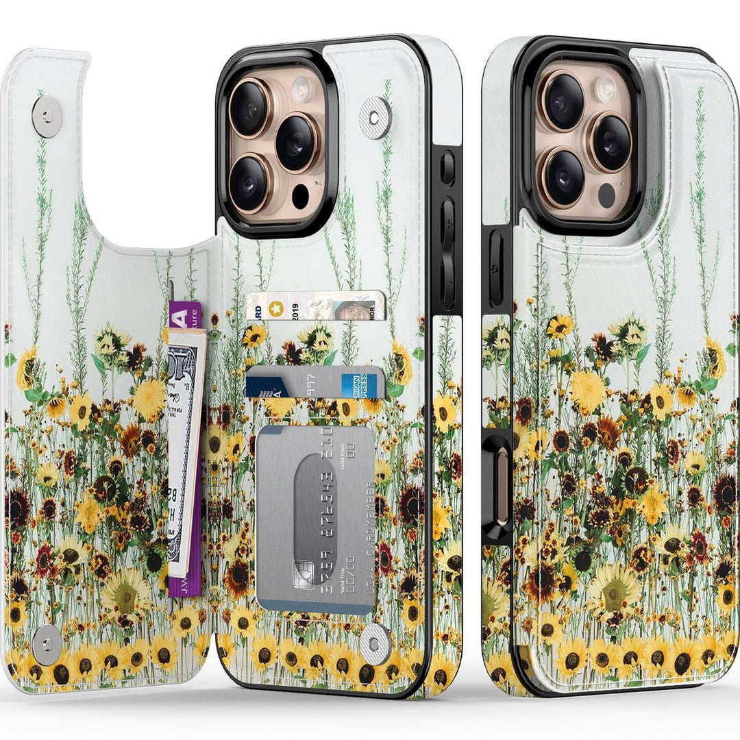 Wildflower Wallet Case for iPhone 16 Pro - DOKUTRONIX