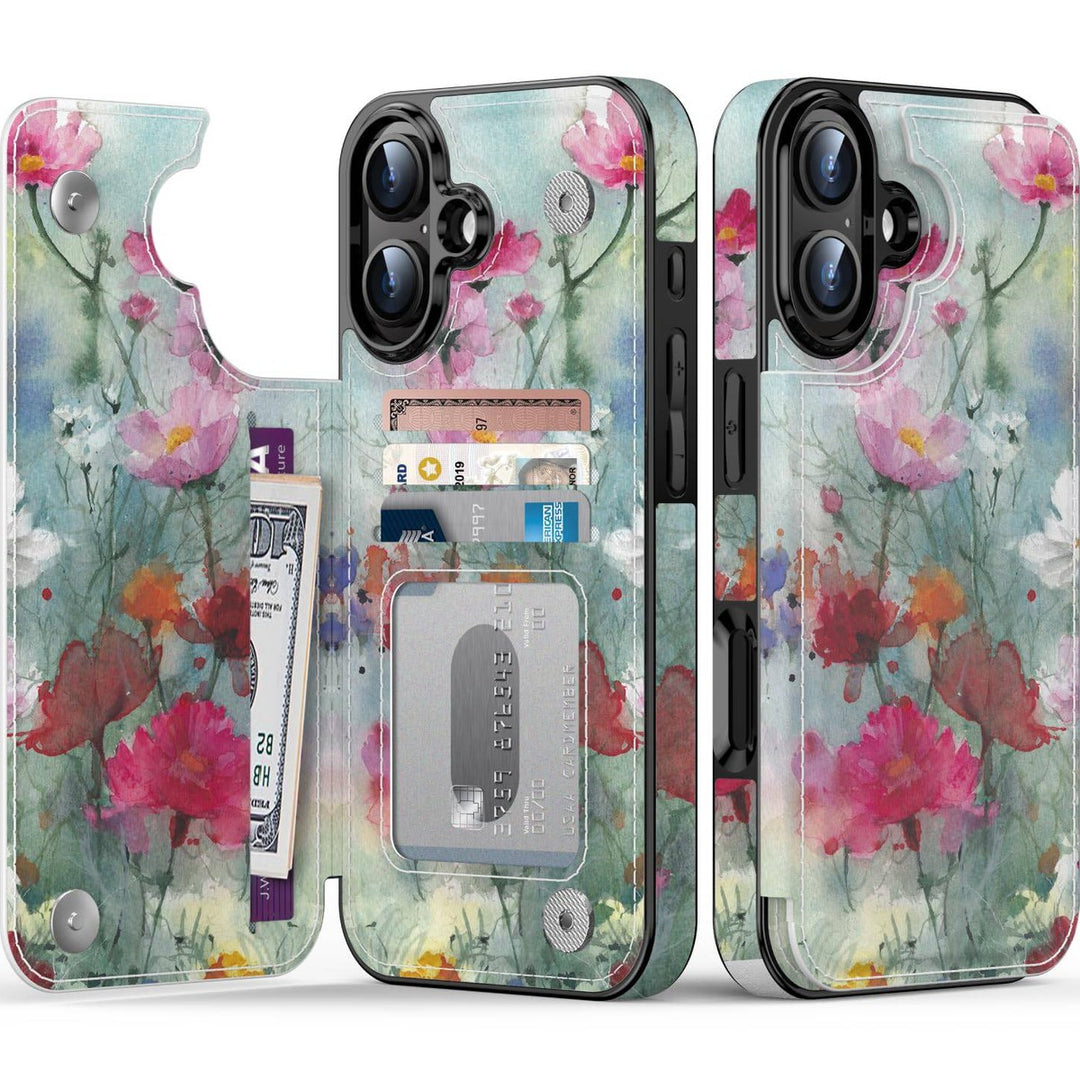 Wildflower Wallet Case for iPhone 16 Pro - DOKUTRONIX