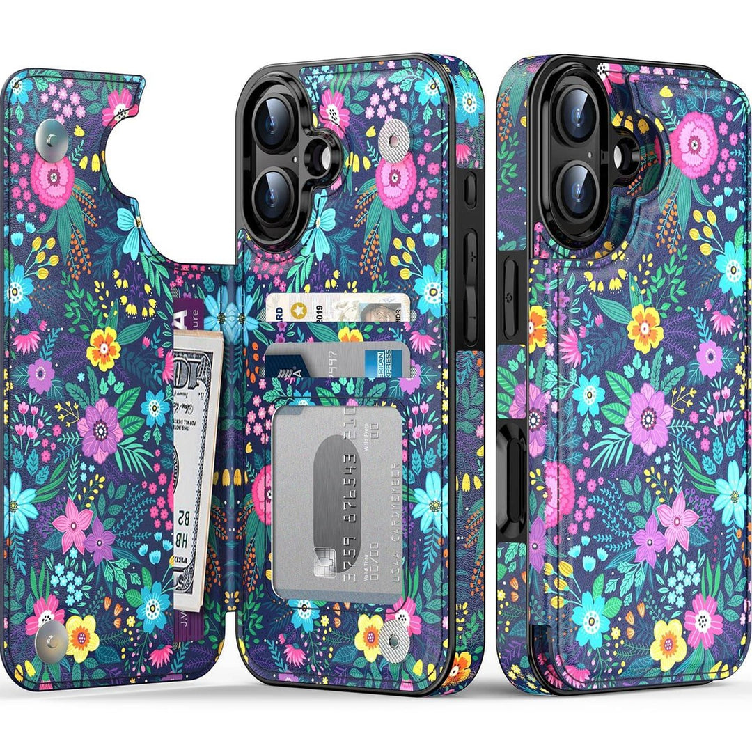 Wildflower Wallet Case for iPhone 16 Pro - DOKUTRONIX