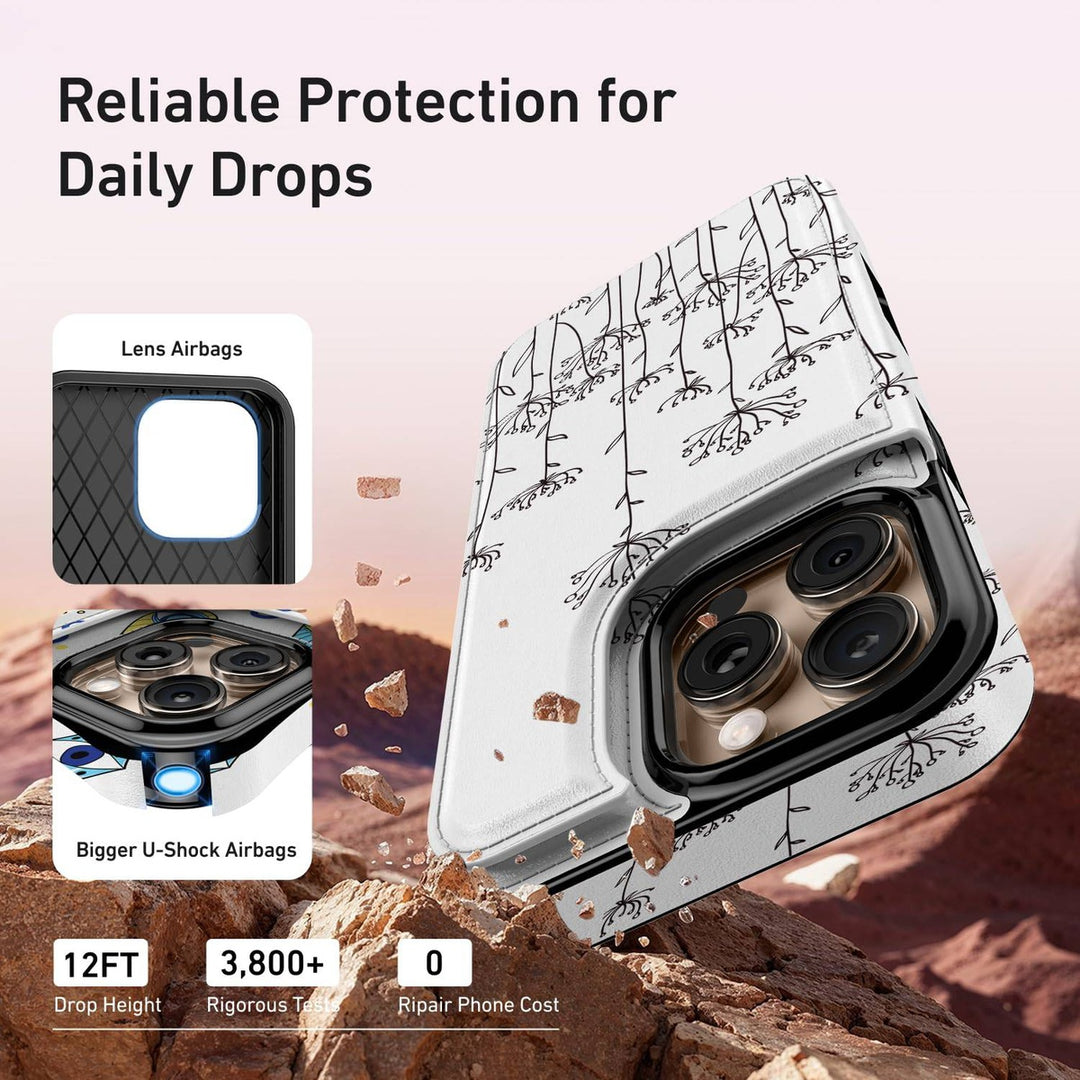 Wildflower Wallet Case for iPhone 16 Pro - DOKUTRONIX