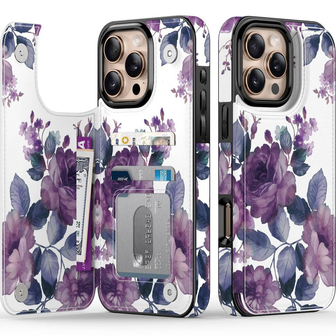 Wildflower Wallet Case for iPhone 16 Pro - DOKUTRONIX