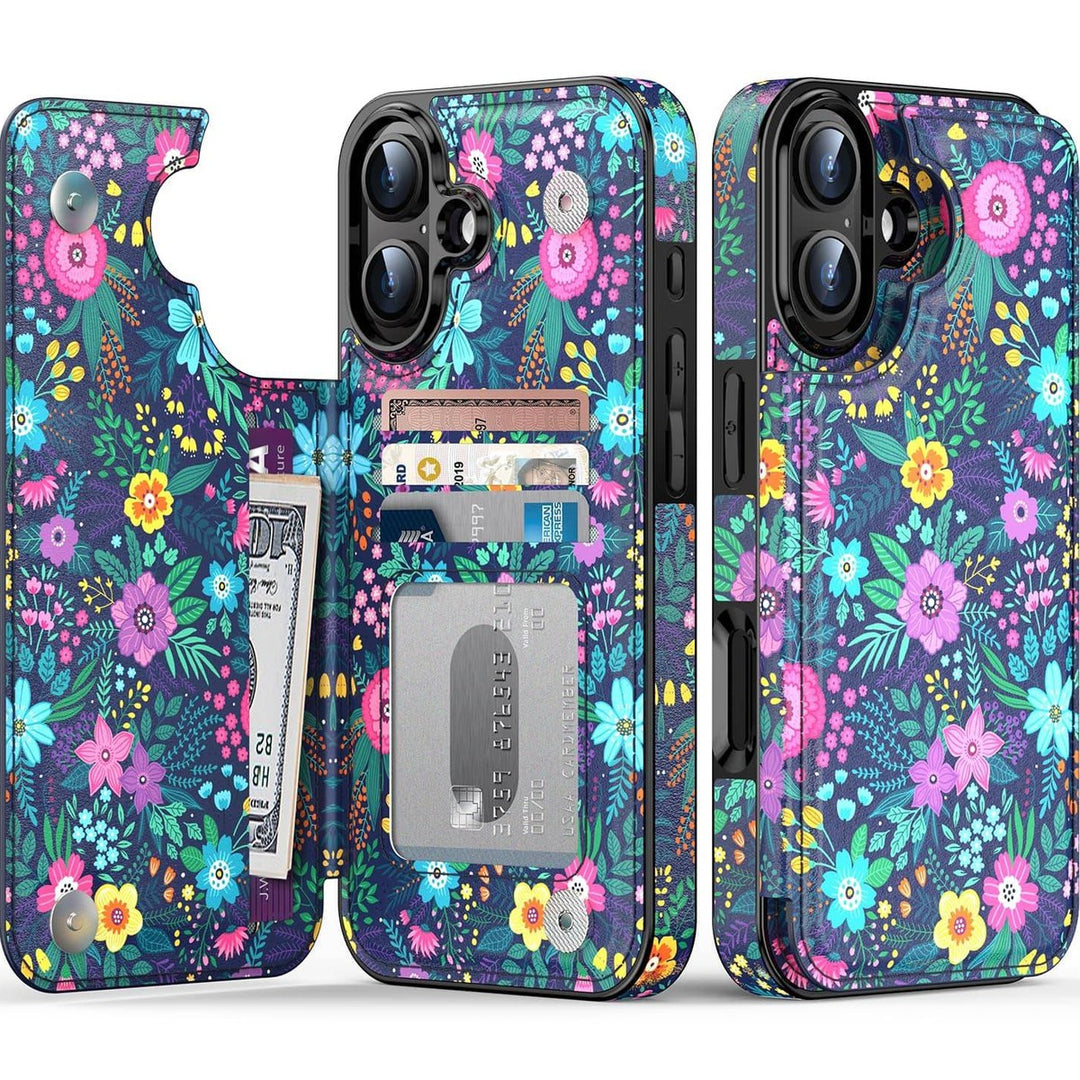 Wildflower Wallet Case for iPhone 16 Pro - DOKUTRONIX
