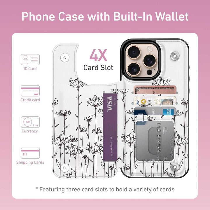 Wildflower Wallet Case for iPhone 16 Pro - DOKUTRONIX