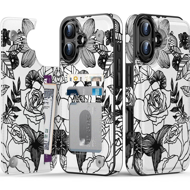 Wildflower Wallet Case for iPhone 16 Pro - DOKUTRONIX