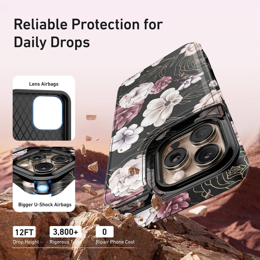 Wildflower Wallet Case for iPhone 16 Pro - DOKUTRONIX