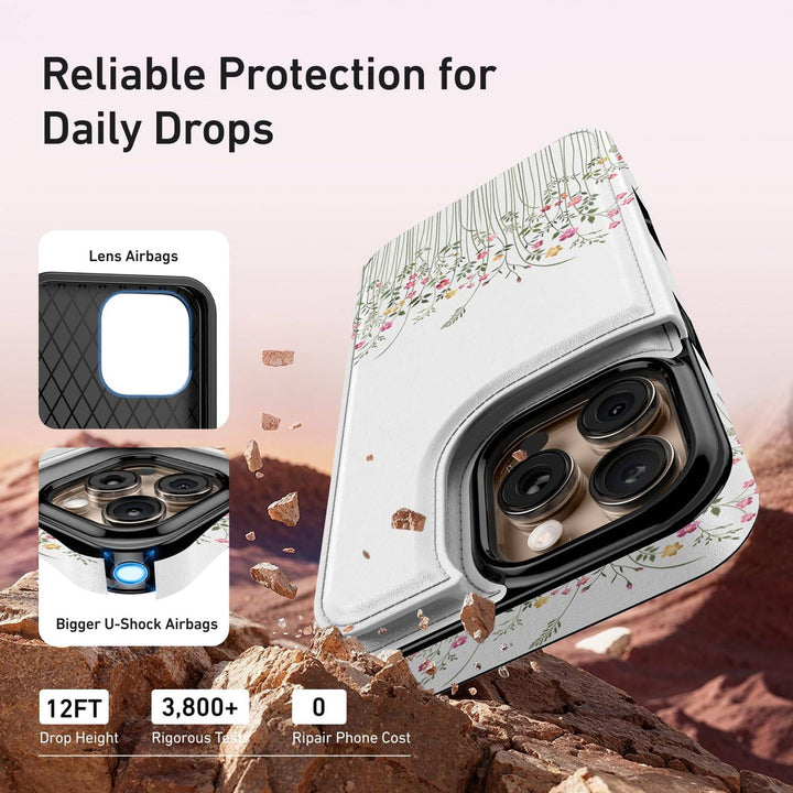 Wildflower Wallet Case for iPhone 16 Pro - DOKUTRONIX