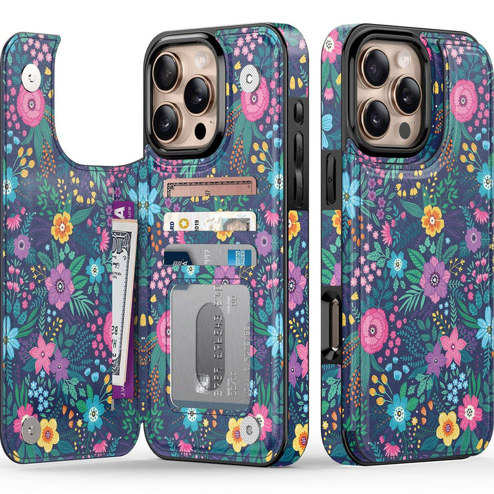 Wildflower Wallet Case for iPhone 16 Pro - DOKUTRONIX