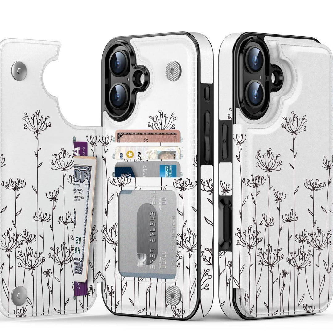 Wildflower Wallet Case for iPhone 16 Pro - DOKUTRONIX