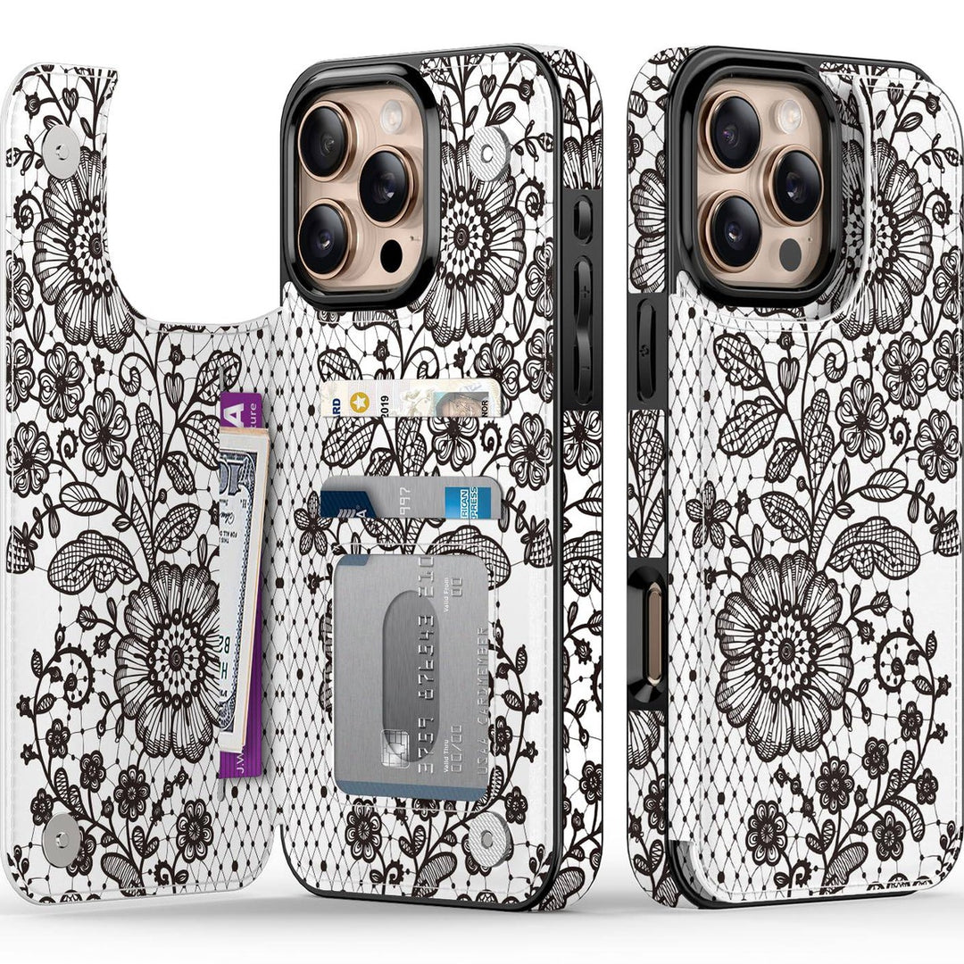 Wildflower Wallet Case for iPhone 16 Pro - DOKUTRONIX