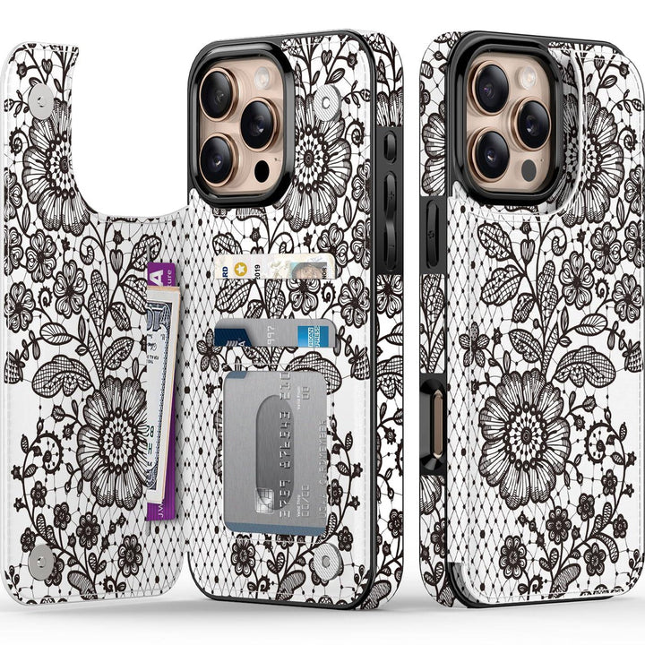 Wildflower Wallet Case for iPhone 16 Pro - DOKUTRONIX