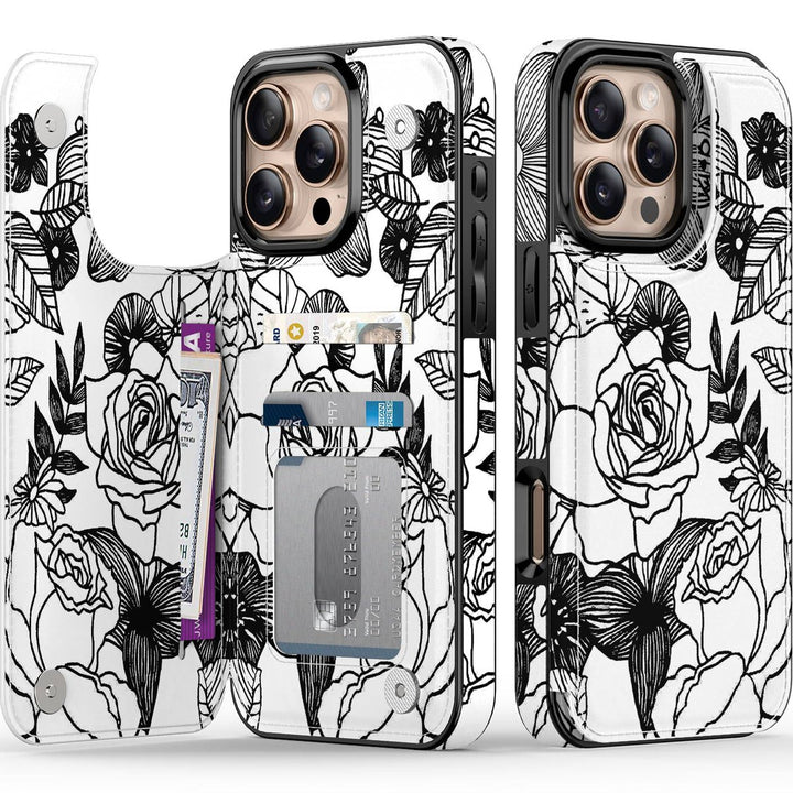 Wildflower Wallet Case for iPhone 16 Pro - DOKUTRONIX